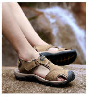Sandalias clásicas de cuero genuino para hombre, zapatos transpirables de cuero de vaca, sandalias romanas suaves para exteriores, Verano - details 13