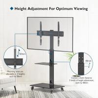 Soporte TV Ruedas para Pantallas de Plasma/LCD/LED de 30-70 Pulgadas hasta 40 kg, Soporte TV Suelo con 6 Ajustes de Altura Ajustable de Vidrio Templado de 2 Niveles, 600x400 mm - details 1