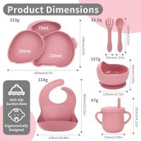 Kit de Vajilla de Silicona con logotipo Personalizado hecho a mano para niños, Utensilios de Alimentación, logotipo Dividido - details 10