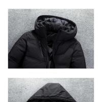Chaqueta de plumas para hombre, de Color sólido Abrigo con capucha, gruesa, ajustada, informal, a la moda, 2024 - details 6