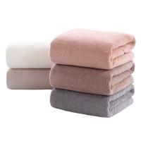 Toalla de baño de lana de coral lisa, toalla de baño de microfibra suave que absorbe el agua - details 0