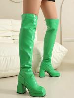 Botas hasta la rodilla de otoño e invierno, tacones súper altos, botas de cuero negro, actuación de pole dance, botas de mujer, cremallera lateral - details 39