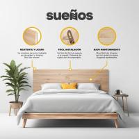 Estilo Vintage Blanco Mueble de Cama de Cabeza Tablas Horizontales Organización y Orden - details 7