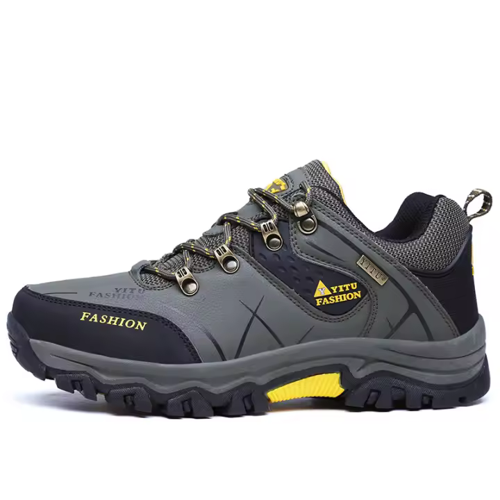 Zapatos de senderismo impermeables para hombre, de cuero, cómodos, ligeros, antideslizantes, bajos, zapatos de trabajo para caminar al aire libre - 1