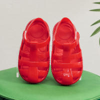 Sandalias con velcro para niños verano 2025 nuevo color sólido niños y niñas bolsa cabeza hueco suela suave bebé jalea sandalias - details 4