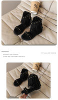 Sandalias de verano para niñas, estilo moderno con una sola tira y borlas. - details 10