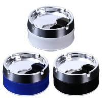 Cenicero redondo de acero inoxidable resistente al viento con 360 °     Tapa giratoria para decoración del hogar, oficina, sala de estar, ceniceros de sellado para hombres, 9*5cm - details 1