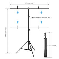 PULUZ-soporte de fondo en forma de T para estudio fotográfico, Kit de soporte de barra transversal con Clips, 1x2m - details 2