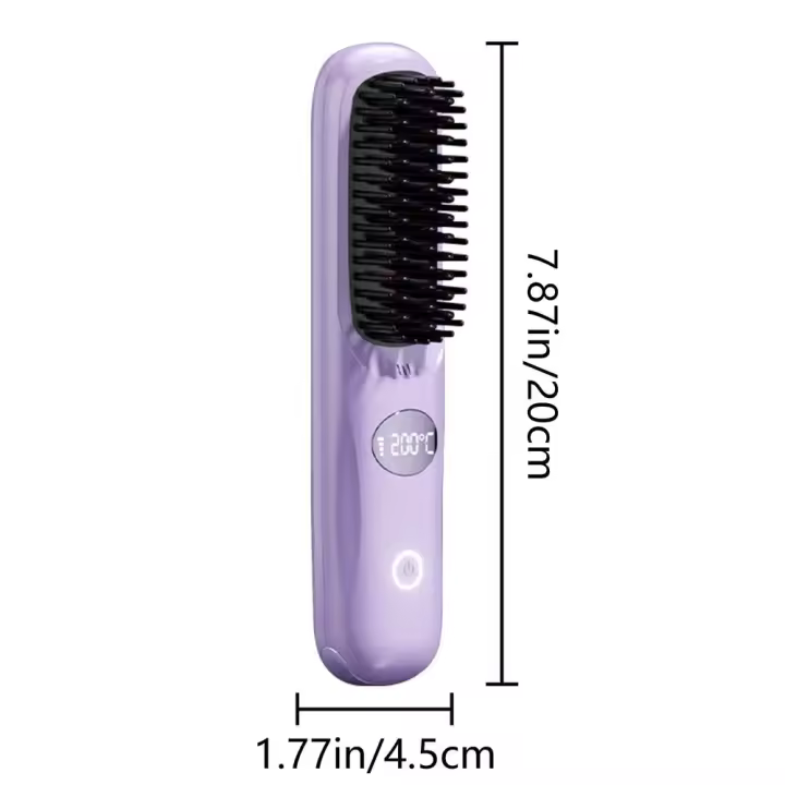 Alisador de pelo inalámbrico, cepillo alisador de pelo con carga USB, alisador de pelo portátil, cepillo alisador - 1