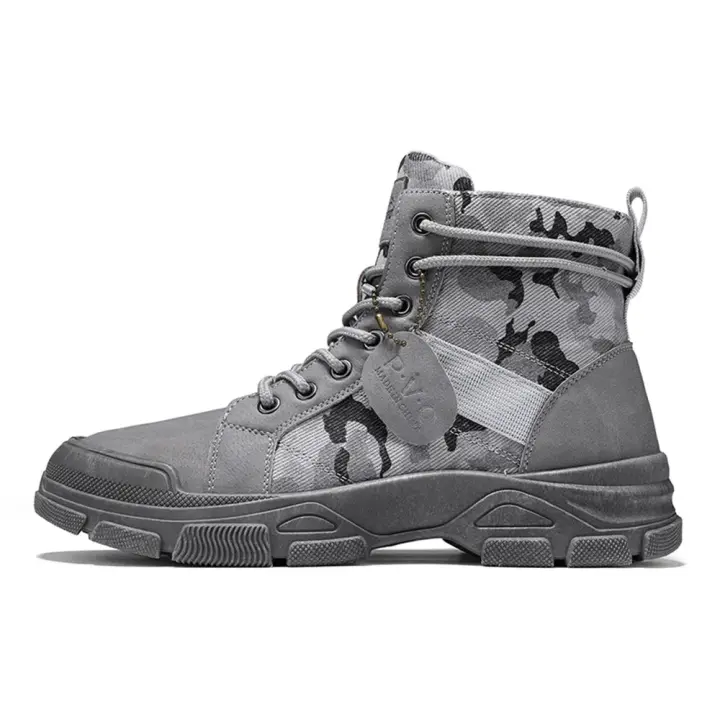 Botas de senderismo para hombre, zapatos planos informales de camuflaje del desierto, transpirables, antideslizantes, todoterreno, otoño - 1