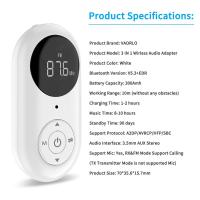 Adaptador de Audio inalámbrico 3 en 1, transmisor FM, modo de transmisor, pantalla Digital LED para altavoces de TV de coche, MP3, MP4, ordenador - details 12