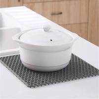 Tapete de silicona para mesa de 13,5 x 13,5 pulgadas, tapete para fregadero, protectores para fregadero, antiescaldado, fácil de limpiar, aislante del calor - details 3