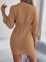 Elegante Vestido de Punto para Mujer Color Sólido, Cuello V, Moda Y2K 2025 - details 17