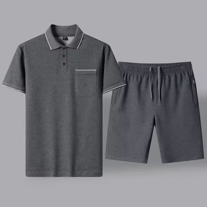 Conjunto de polo y pantalón corto adelgazante para hombre - 1