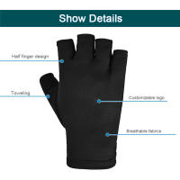 Guantes de Ciclismo de medio dedo acolchados, ligeros, transpirables, antideslizantes, amortiguadores, 1 par - details 3