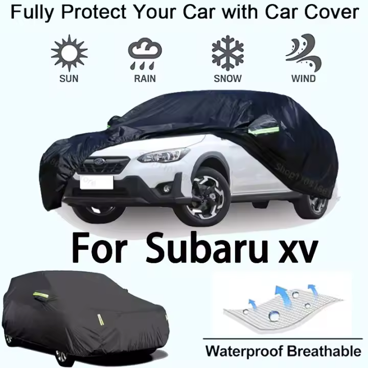 Cubierta completa para coche para Subaru XV equipo protector para exteriores, a prueba de nieve, protector solar, accesorios para automóviles impermeables y a prueba de polvo, negro - 1