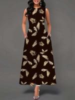 Women's Boho Long Dress Elegant Sleeveless Floral Print Casual Beach Party Summer Dress - details 40