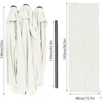 Sombrilla Parasol Rectangular, Sombrillas Jardin para Terraza Playa Piscina Mercado Patio Exterior, 300 x 150 cm, Protección Solar UV50+, Doble Beige - details 22