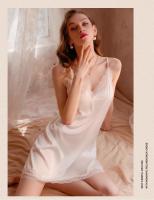 Pijamas de encaje sexy satén de seda de verano para mujer, nuevo conjunto de camisón de camisón con tirantes de alta gama modelos de verano - details 33