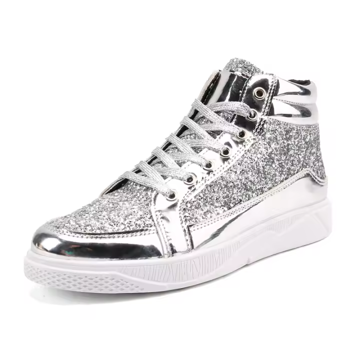 Zapatos deportivos de punta redonda para hombre, botas versátiles informales brillantes para escenario, ropa de calle al aire libre, zapatos de Skateboarding para niños - 1