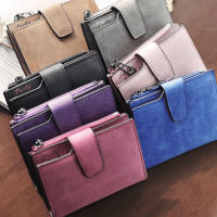 Cartera corta de cuero PU para mujer, monederos femeninos, tarjetero, monederos portátiles plegables, monedero para mujer, nuevo - details 16