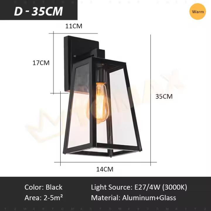Lámpara de Pared Retro LED Estilo Europeo TOMAXIN 11 Estilos Disponibles Resistente al Agua para Decoración de Jardín Villa Restaurante Balcón Material de Hierro Fundido Color Blanco Cálido Eficiencia de Energía - 1