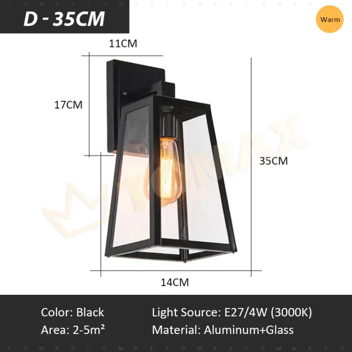 Lámpara de Pared Retro LED Estilo Europeo TOMAXIN 11 Estilos Disponibles Resistente al Agua para Decoración de Jardín Villa Restaurante Balcón Material de Hierro Fundido Color Blanco Cálido Eficiencia de Energía - 1