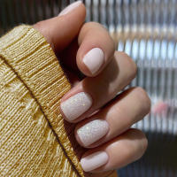Uñas postizas cuadradas cortas rosas, uñas elegantes para decoración de dedos, uñas para el hogar, bricolaje - details 4