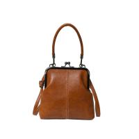 Bolso de hombro elegante con cierre de beso, bolso cruzado de estilo chino Retro de cuero PU, bolso de mujer Vintage de gran capacidad de Color sólido - details 18