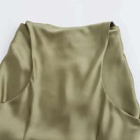 TRAF 2024 vestido Midi de satén fruncido para mujer, vestido largo sin mangas de verano para mujer, vestidos de fiesta elegantes plisados - details 14