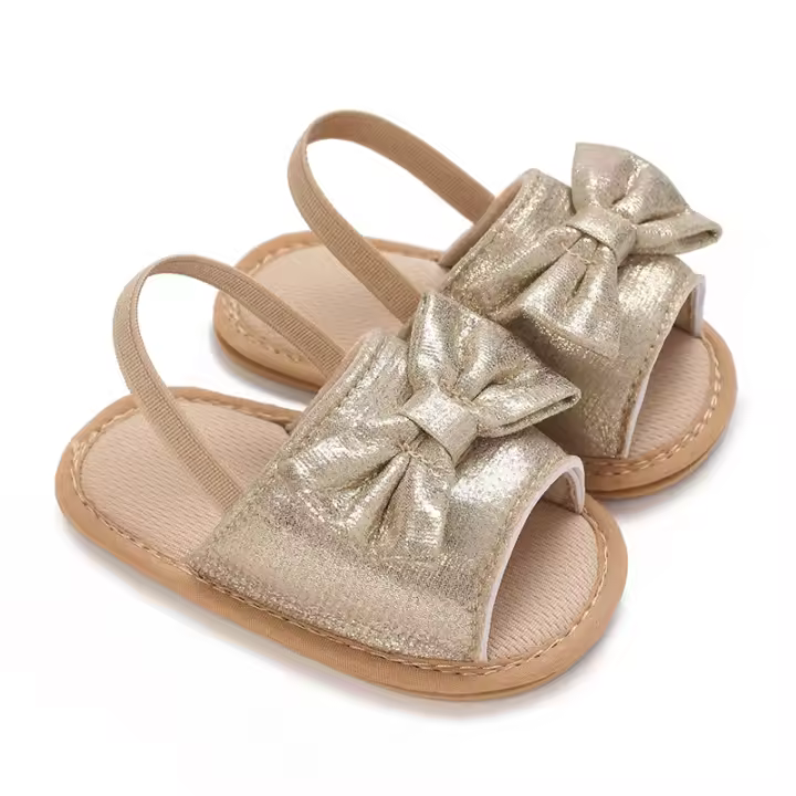 Sandalias de verano para bebés niñas recién nacidas con suela de goma antideslizante, zapatos planos de princesa para primeros pasos, moda. - 1