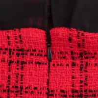 Vestido rojo d de manga larga con cuello redondo para mujer, decoración de un solo pecho, otoño - details 7