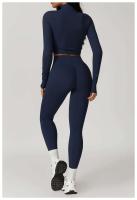 Conjunto de Yoga de Manga Larga Top de Correa Alta y Leggings Deportivos para Mujeres - details 26