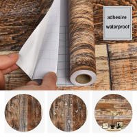 DIY marrón retro como textura de pavo y pegado tablero de madera autoadhesivo rollo de papel tapiz pegatina de vinilo desmontable - details 0