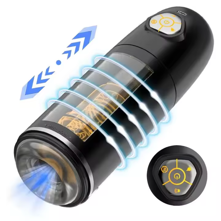Masturbador masculino automático, bomba controlada por aplicación con 10 empujes y coño de bolsillo eléctrico giratorio para hombres, Juguetes sexuales para adultos - 1