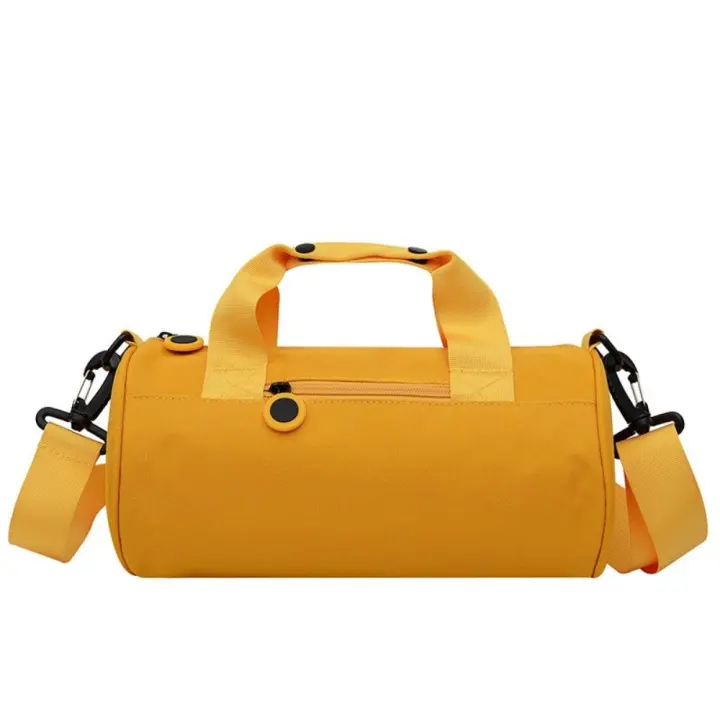 Bolsa de gimnasio cilíndrica de un hombro para mujer, bolso cruzado de nailon de Color sólido, gran capacidad, impermeable, bolsa de almacenamiento para Fitness y Yoga, deportes - 1