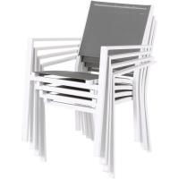 Silla de jardín apilable Deluxe Tailandesa |   De aluminio y textileno |   Tamaño 55x60x86 cm. |   (2, Negro y Marrón) - details 15