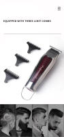 Kemei-cortadora de pelo profesional inalámbrica, cortadora eléctrica de 0mm, separador de cuchillas en T, corte cerrado, barbería - details 5