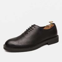 Novedades 2021: parte superior de piel de vaca, suela de goma antideslizante, vestido no irritante, zapatos de cuero de oficina para hombre - details 14