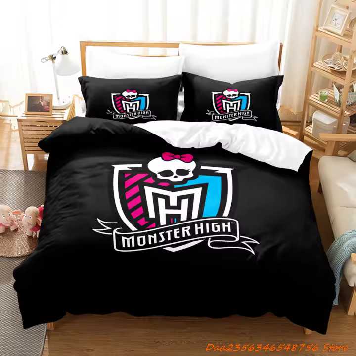 Conjunto de Cama Monster High con Estampado 3D de Anime Tamaño de Cama Sencillo, Doble, Rey - 1