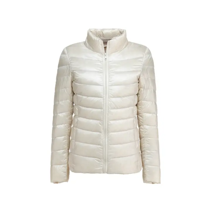 Abrigo de Pato de Tamaño Grande para Mujer Plue 6xl 7XL Ultra Ligero de Plumas Abrigo de Piel con Cierre de Cremallera Para Primavera/Verano Hecho de Nylon y Poliéster - 1