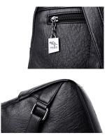Mochila De Cuero Suave Para Mujer En 5 Colores Bolsa De Hombro Vintage Casual Viaje Mochila De Escuela Bolsa Para Damas - details 16