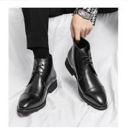 Nuevas botas cortas con cordones, botines derby de punta, informales de negocios, zapatos de cuero de color sólido británico. - details 3