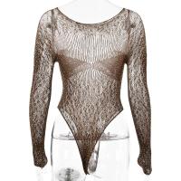 Mameluco Ustado ropa de mujer transparente de manga larga, top, camiseta de diamantes artificiales brillantes, mono de fiesta y club, - details 5