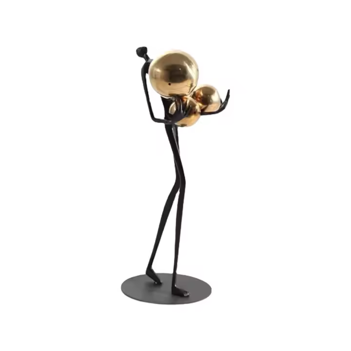 Estatua de figura creativa, arte abstracto moderno, escultura de Arte de hierro de Metal, decoración del hogar, sala de estar, dormitorio y oficina - 1