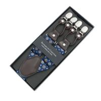 Tirante de cuero de moda de 35 mm de ancho con 6 clips, tirante retro casual para hombre, cinturón, regalo para padre/esposo - details 3