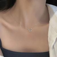 Exquisito Collar de Mariposa de Doble Capa Cadena de Clavícula de Plata Brillante - details 2