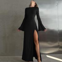 Otoño/Invierno ropa de mujer nuevo estilo de moda cuello redondo manga larga vestido de noche dividido para mujer - details 6