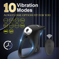 Anillo Vibrador de Silicona para Hombres Doble Frecuencia, Carga, Juguetes Sensuales para Adultos - details 0