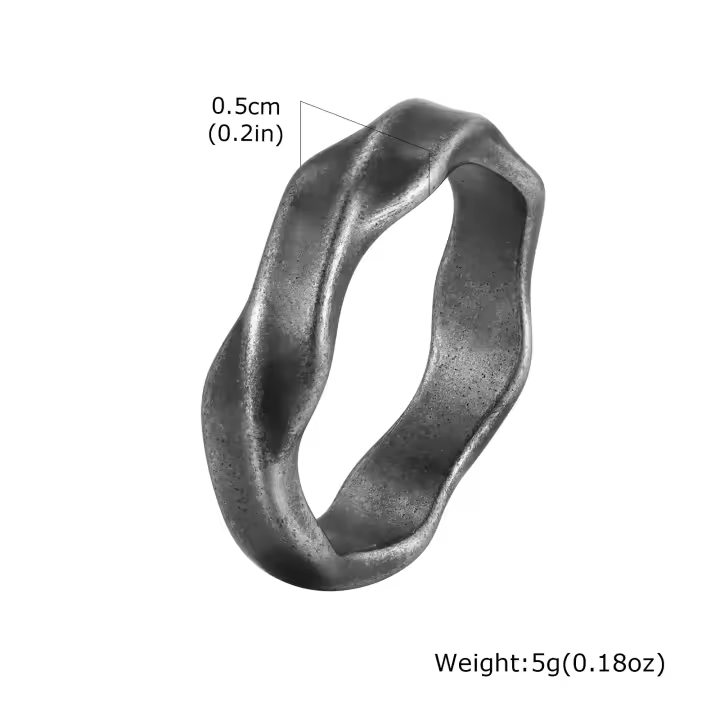 Anillos Mobius simples para hombres y niños, anillo de dedo para parejas, sencillo de acero inoxidable, regalos de joyería vintage punk - 1